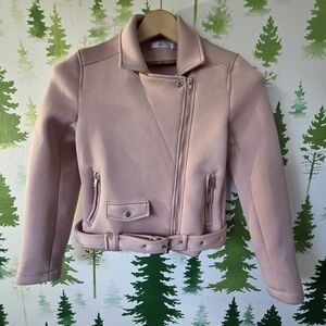 Missguided Light Pink Biker Jacket.